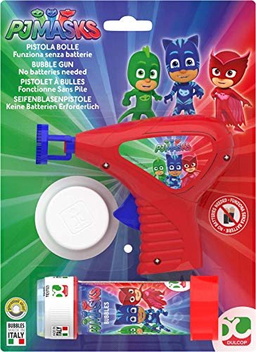 Dulcop 500173518 - Pistola de Burbujas de jabón, Modelo PJ Masks 60 ml, Multicolor