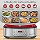 Homtone Schongarer 6-in-1 Slow Cooker, 5,5L Multikocher Programmierbarer Abnehmbarer Emaille-Schmortopf, Keramik-Antihaftbeschichtung, Langsames Garen, Anbraten, Dämpfen mit Dampfgarrost, Rot