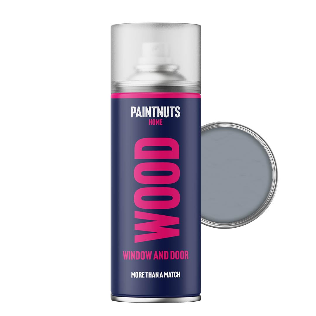 Paintnuts Wood Window & Door Paint - RAL-7001 - SILVER GREY Gloss 400ml Spray Can
