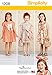 Simplicity 1208 Girl's Dress, Headband, and Purse Sewing Pattern, Sizes A (3-8)