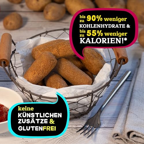 LOWER CARB KARTOFFELPRODUKTE | stark kohlenhydratreduziert | kalorienreduziert | protein- und ballaststoffreich | bio (6x Kroketten)