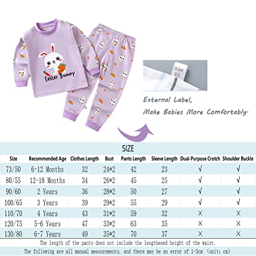 XM-Amigo Baby Mädchen Baumwolle Thermounterwäsche 3Set Thermounterhemden Thermo-Unterhosen Ski Funktionsunterwäsche für Winter Thermounterwäsche-Sets Lange Unterwäsche Thermo-Pyjama,Etikett: 55