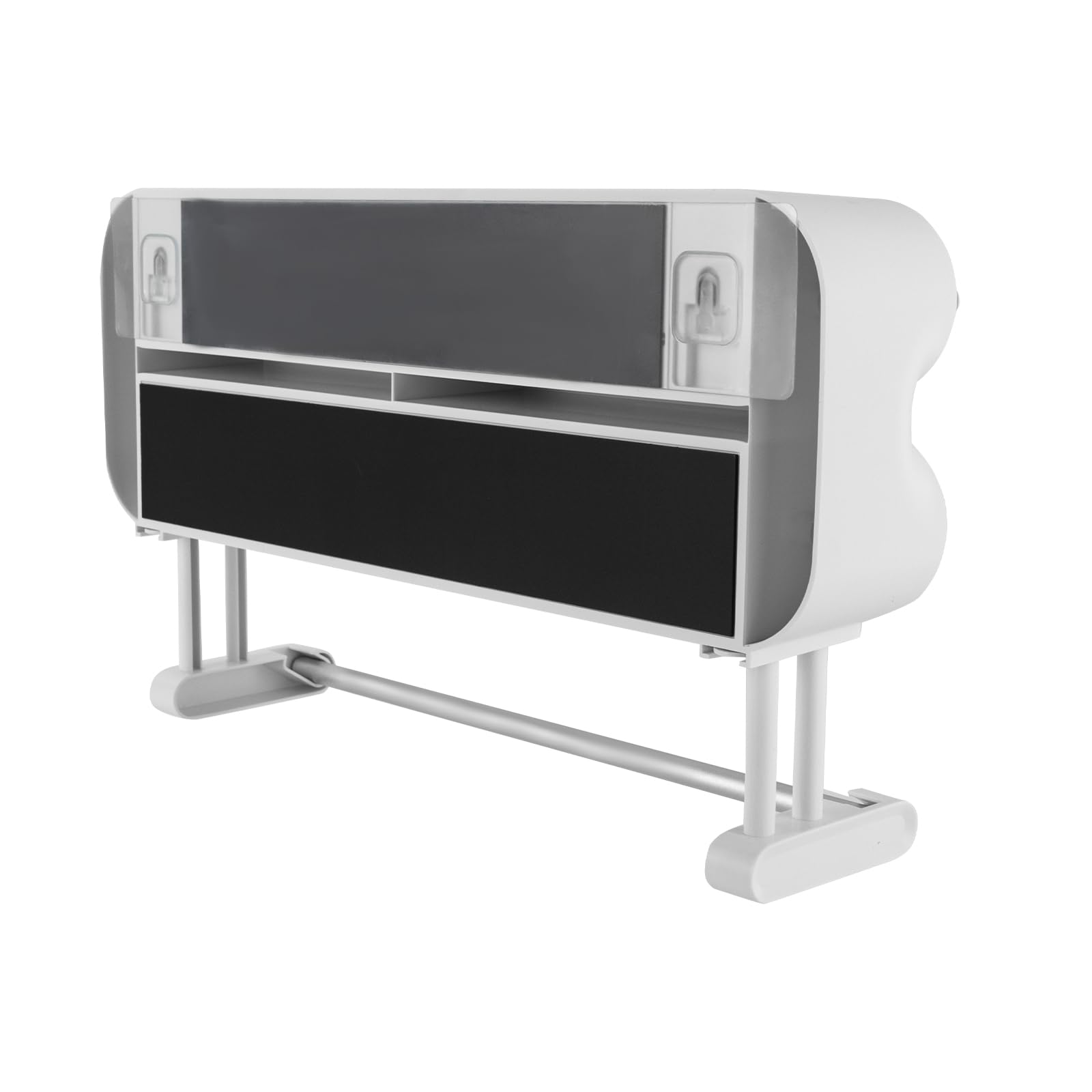 Dispensador de film transparente montado en la pared, con adhesivo de gancho, soporte para rollos de cocina, dispensador de papel de aluminio (gris)