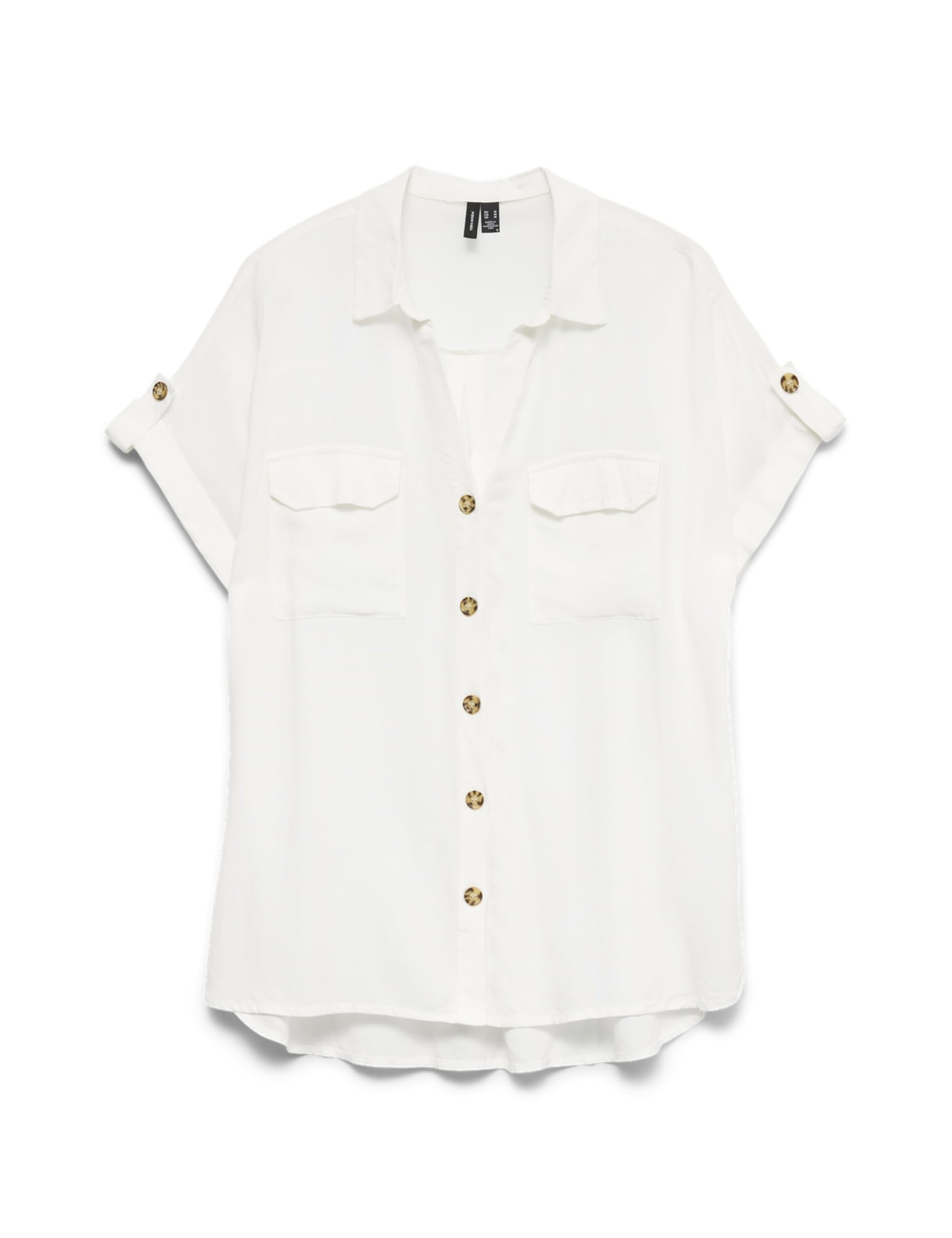 Vero Moda Blusenshirt Gestreiftes Kurzarmhemd mit Brusttaschen und Knöpfen Product Description
