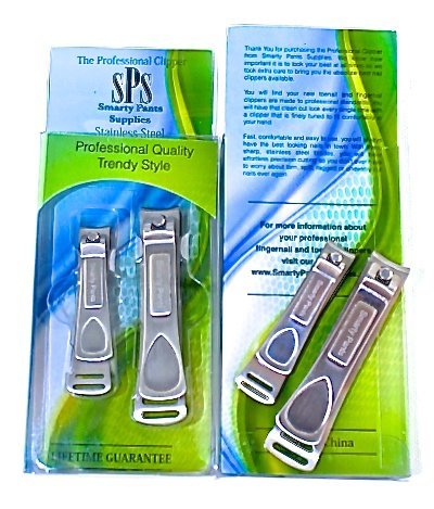 Smarty Pants SuppliesProfessional Fingernail & Toenail Nail Clipper Set - For Men and Women, Long Handle, Stainless Steel with Nail File