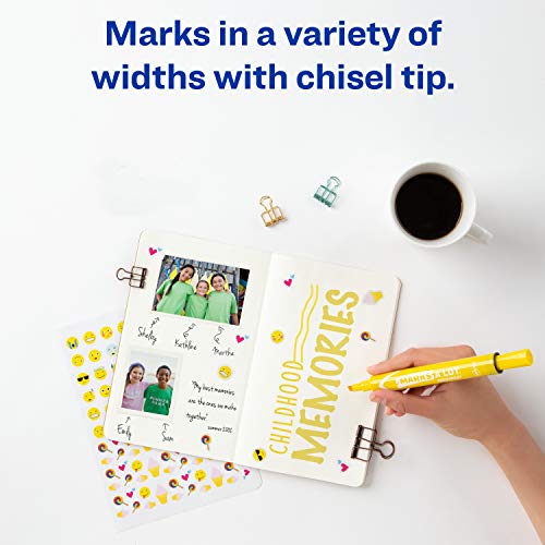 Avery Marks-A-Lot Permanent Markers, Large Desk-Style Size, Chisel Tip, Water And Wear Resistant, 12 Yellow Markers (08882), 12 Markers #TOP2