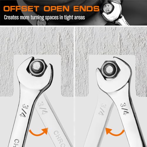 Horusdy 97496 15-Piece Sae Wrench Sets, Premium Combination Wrench Set Metric 1/4In-1 In, Max Torque, 12-Point, Chrome Vanadium Steel thumb #4