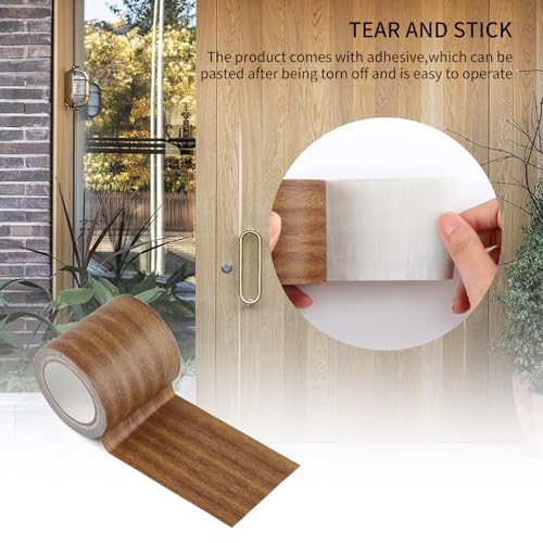 Image of Wood Grain Repair Tape, 2.2 inch x 15ft Self-Adhesive Wood Look Tape for Furniture, Trim, Cabinets & Flooring Edges, Instant Fix for Scratches and Gaps