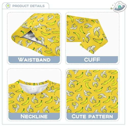 Wusikd Banana Boy Girl Sweatshirt Toddler Crewneck Yellow Pullover Sweater Long Sleeve Clothes 5T3
