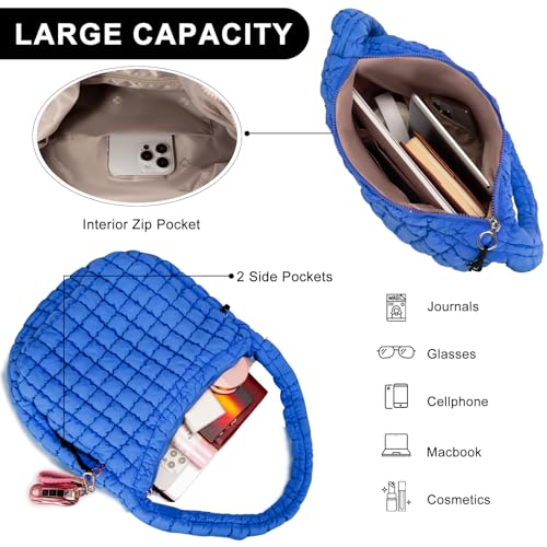 Image of GASSDA Puffer Tote Bag for Women Large Quilted Puffy Lightweight Carryall Crossbody Tote Bag for Women