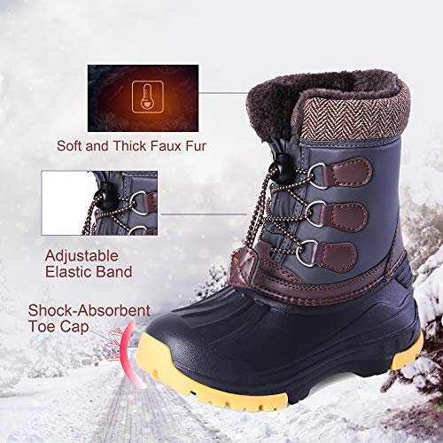 Nova Mountain Boys Girls Little Kids Winter Snow Boots,NF NFWBNN01 Grey 42