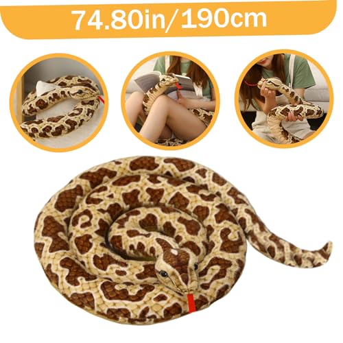 Serpent en peluche réaliste de 190cm pour cadeau du 1er avril - 7