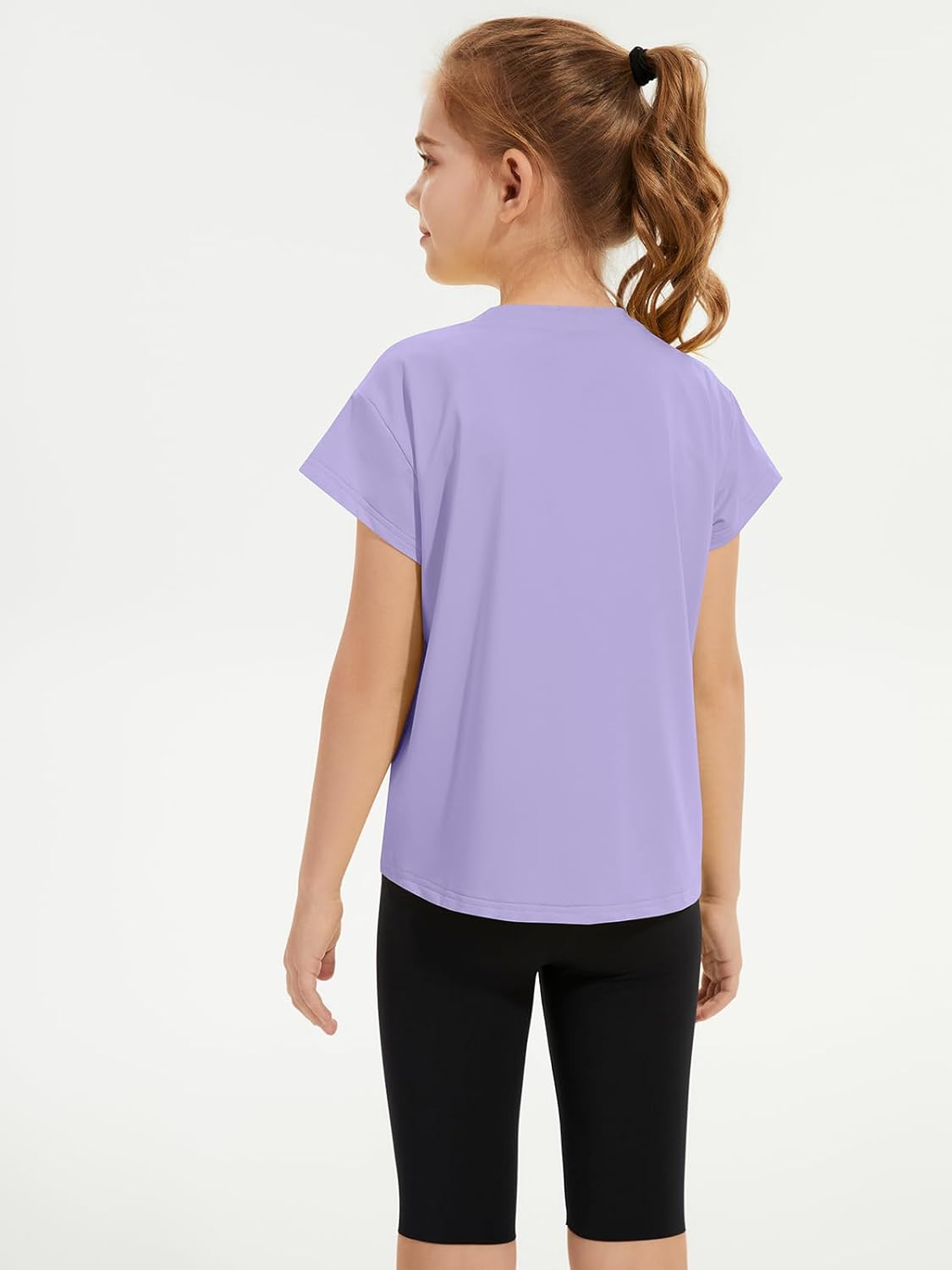 ZDC Girls Athletic Yoga Shirts Summer Short Sleeve Quick Dry Crop Tops Basic Gym Tees 5-14 Years - Image 3