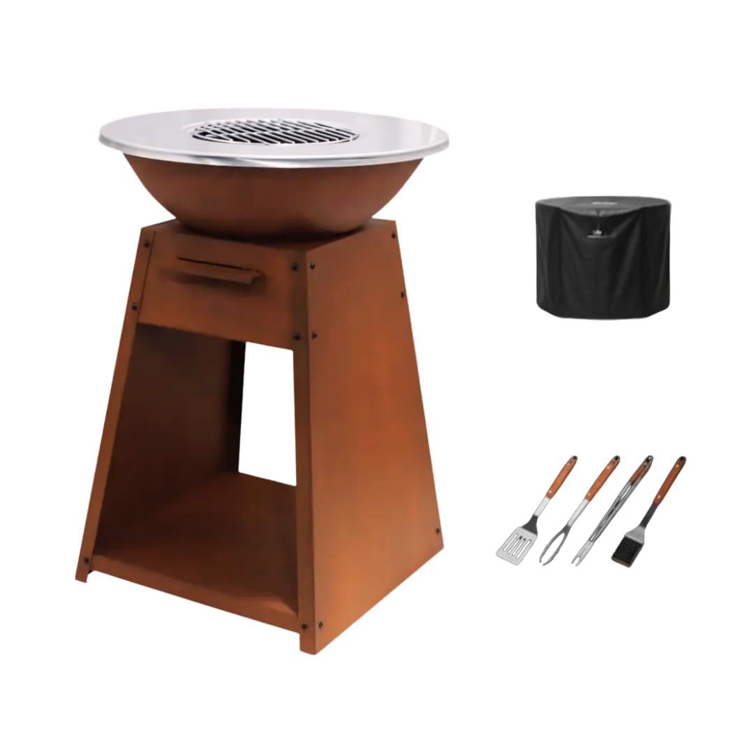 livona brasero plancha acier corten