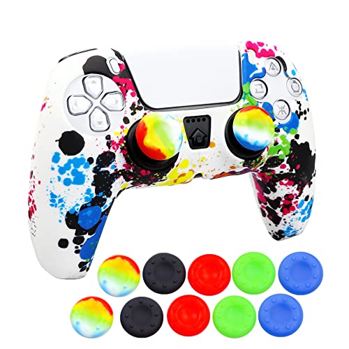 Image of Silicone Skin for PS5, Anti-Slip Shell Cover Case with 10 Joystick Grips for PlayStation 5 Controller (#17)