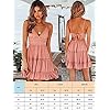 ECOWISH Womens V-Neck Spaghetti Strap Bowknot Backless Sleeveless Lace Mini Swing Skater Dress White Small