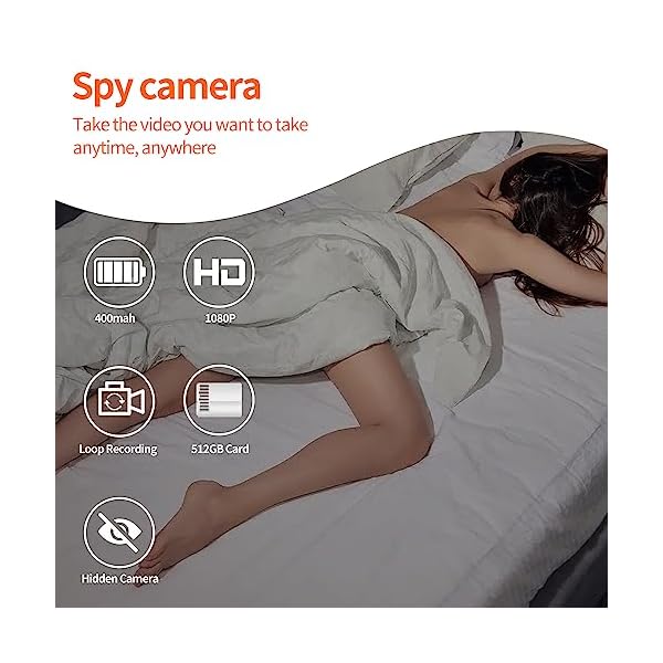 Bnhdons Hidden Camera Spy Camera Mini Camera Small Nanny Cam for Home Detectors Anti Spy Detector HD 1080P Camera, Night Vision and Motion Detection for Home Outdoor Office - Image 3