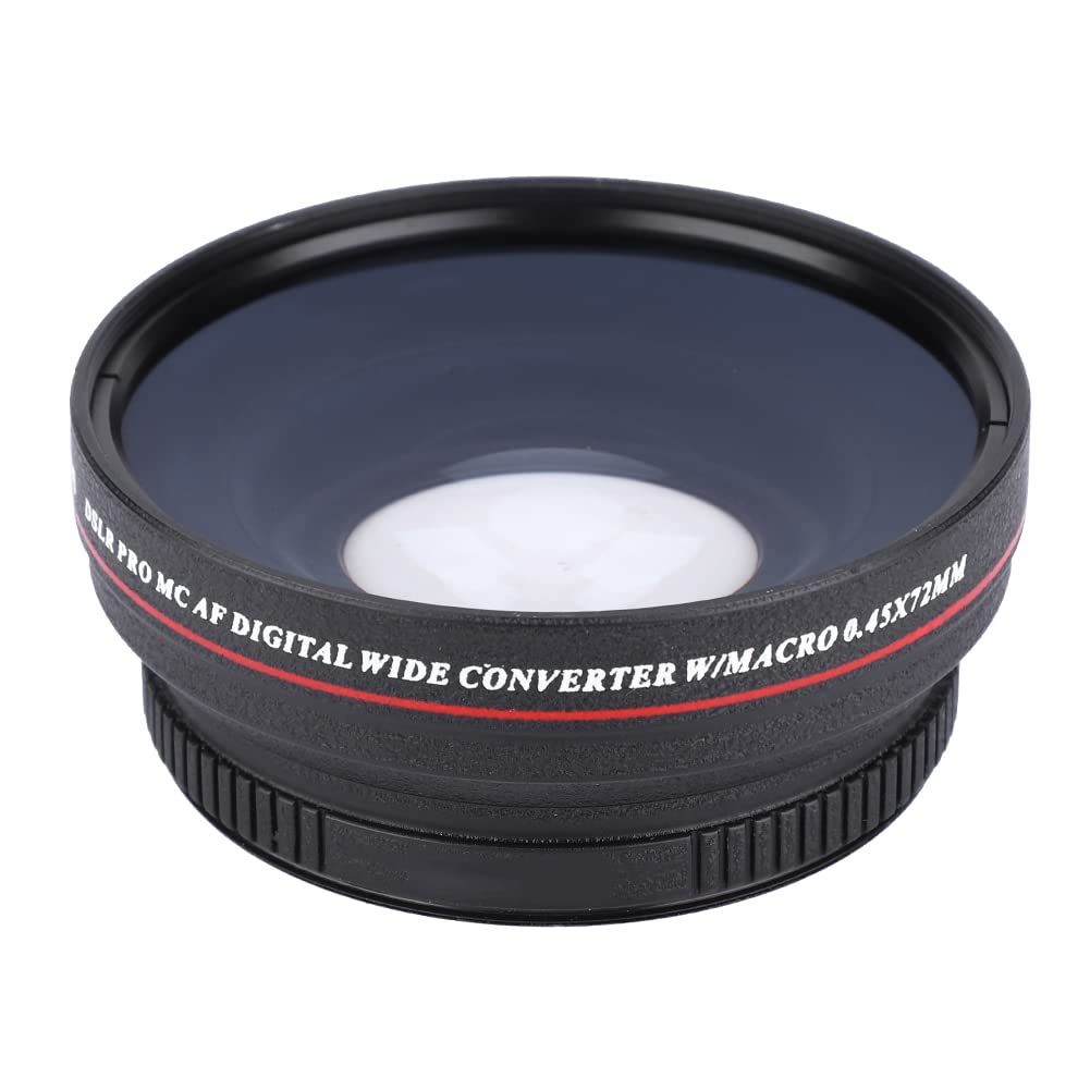 Obiettivo grandangolare professionale da 72 mm, 0,45x, per fotocamera DSLR, ultra alta risoluzione con trattamento multi-strato, include un obiettivo macro a distanza ravvicinata