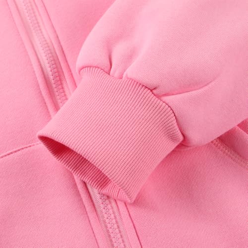 Image of Spring&Gege Youth Solid Fleece Hoodies Soft Full Zip Hooded Sweatshirts for Children (3-12 Years)
