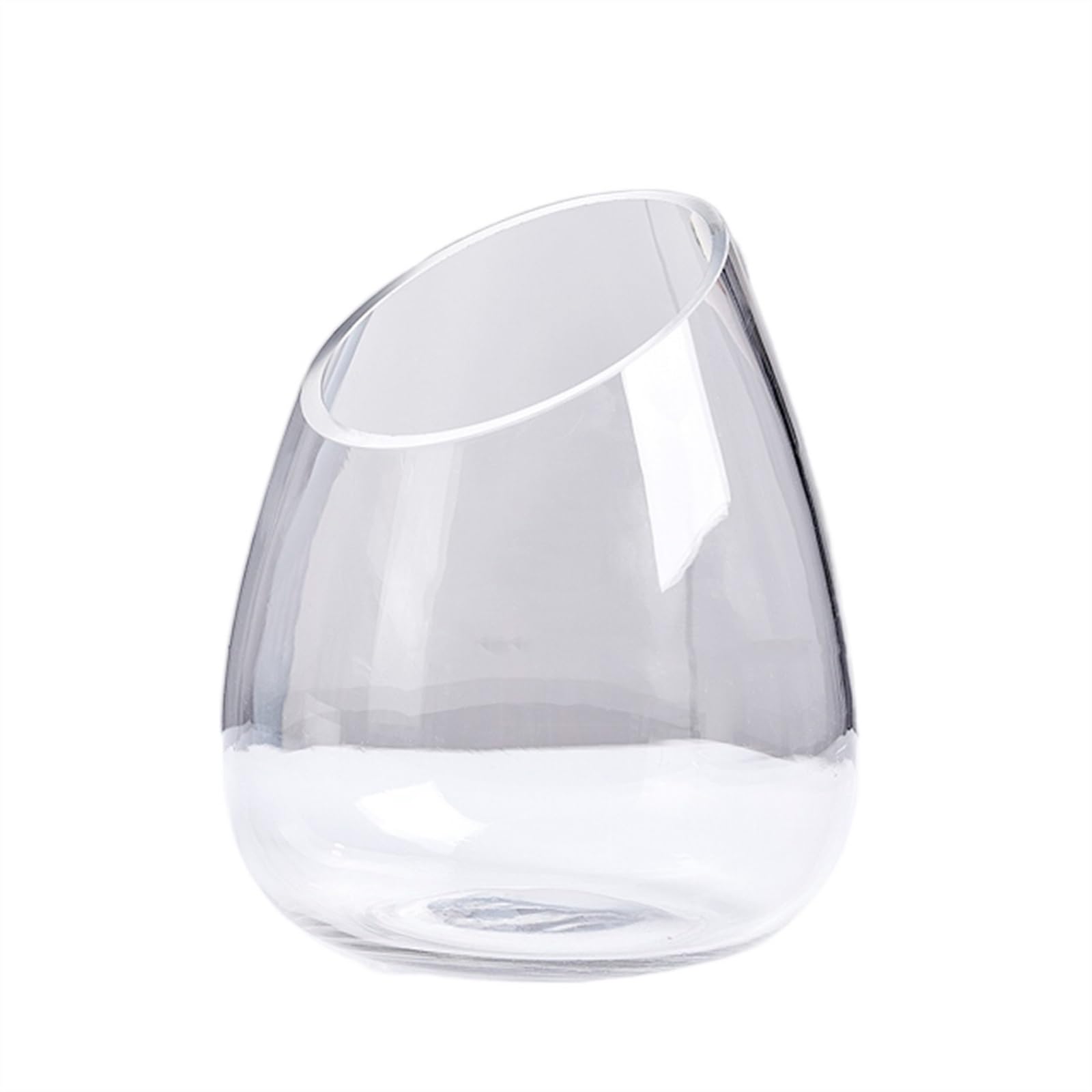 Acuario Tanque de Peces de Vidrio Transparente Grueso, Tanque de Tortuga con Boca Inclinada Redonda, Sala de Estar pequeña, Tanque de Peces de Escritorio for el hogar Peces Acuario(Grande)