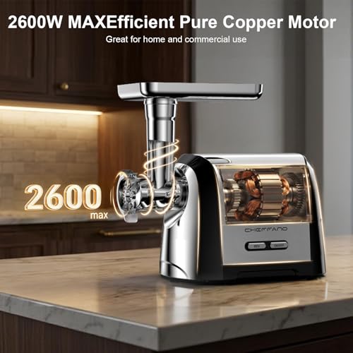 Image of Electric Meat Grinder, 2600W Max 3-IN-1 Heavy Duty Sausage Stuffer with Sausage tube & Kubbe Kit, 3 Grinding Plates 2 Blades for Home Kitchen & Small Commercial Use, Stainless Steel