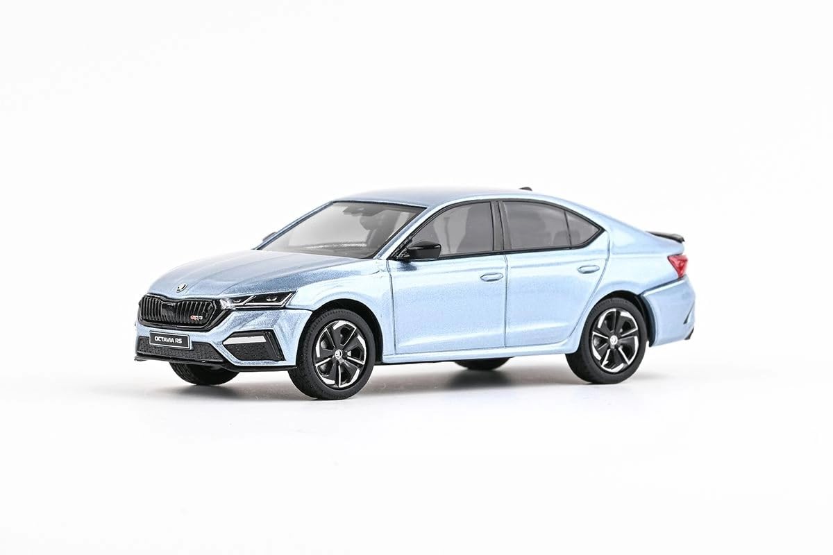 Skoda Octavia IV RS (2020) 1:43 Diecast metalowy model samochodu, wierny model kolekcjonerski i samochód zabawkowy dla dzieci i dorosłych, miniaturowy pojazd jako prezent – niebieski rekin
