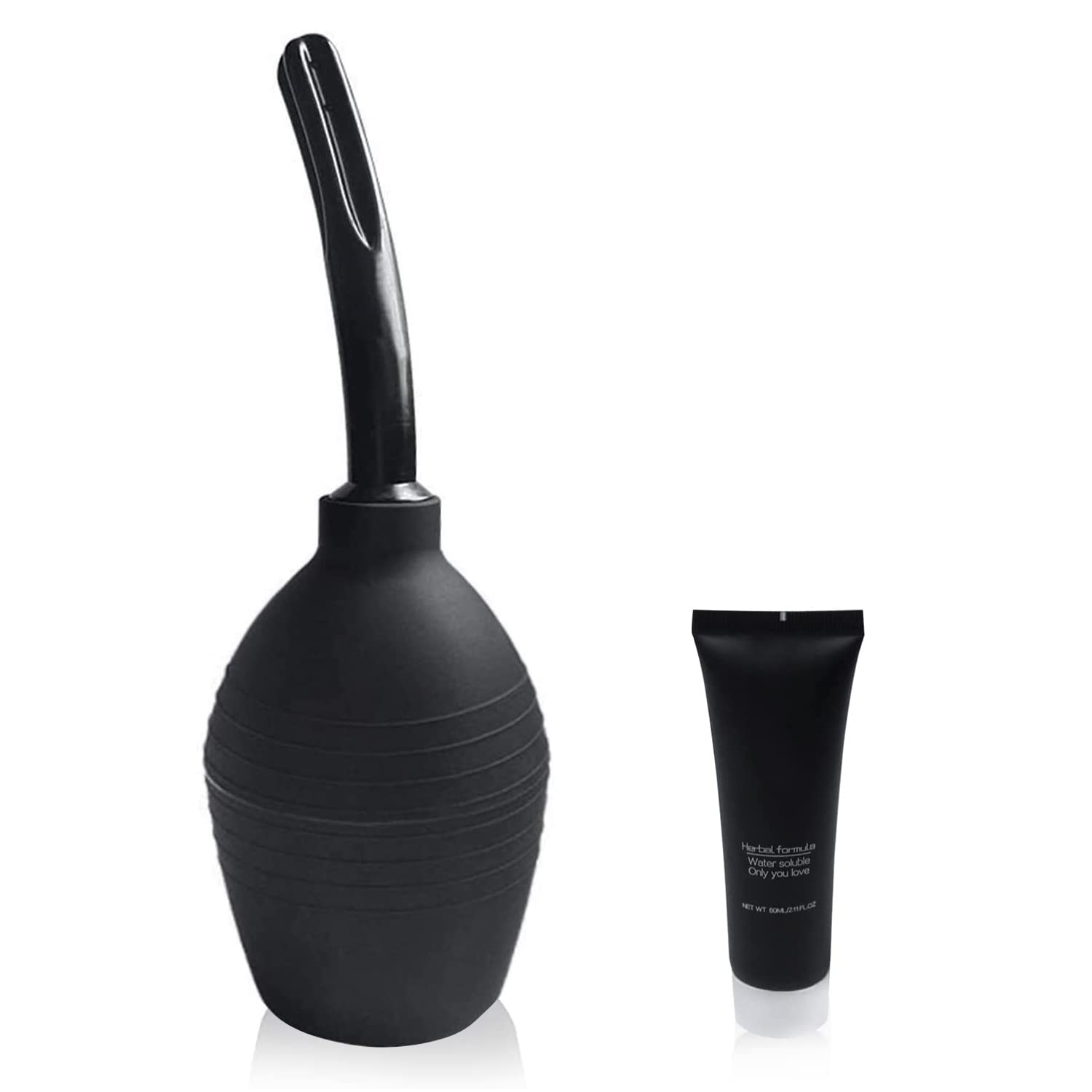 Anal Douche Enema Bulb Kit Vaginal Douche Enema Cleaner for Women’s or Man’s Health (500ml Black)