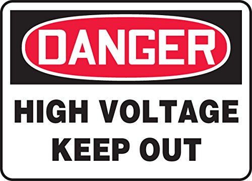 Panneau Danger High Voltage Keep Out de sécurité électrique 10x14 inches
