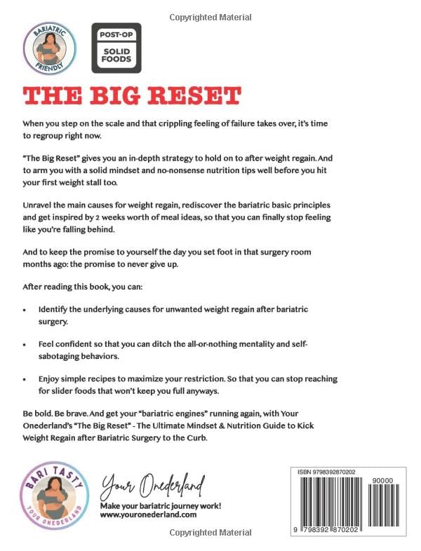 Miniatura 2 de The Big Reset The Ultimate Mindset and Nutrition Guide to Kick Weight Regain after Bariatric Surgery to the Curb (Bariatric Cookbook Collection)