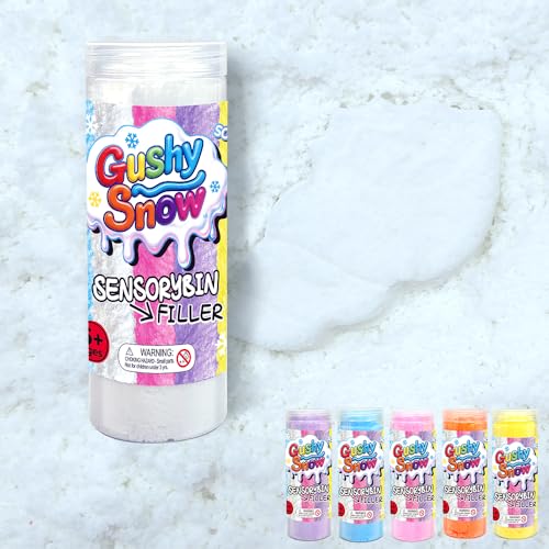 GushySnow® Latex Sensory bin Filler Ideas Bulk for Preschool Classroom Fake Snow Play Sand Toy for Arctic Diorama Supplies Kid Toddler Girl boy Suitable Play Sensory Table Sand Game Box Items (White)