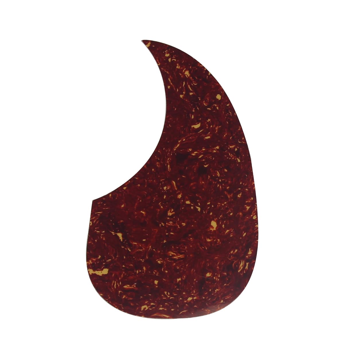 FLEOR Acoustic Guitar Pickguard Comma Shape Self-adhesive Celluloid Material Scratch Plate，Red Tortoise