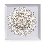 Dimensiones del cuadro: Marco Mandala de medida exterior de 33 x 33 x 3.5 y un peso de 700g. Viene en un único embalaje de 35 x 35 x 4.5cm, lo suficientemente grande para proteger el marco.