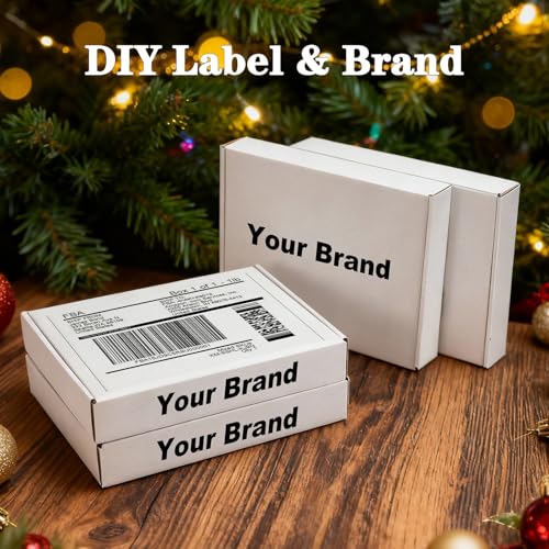 Image of WIFTREY 20 Pack 12x9x2 Shipping Boxes, White 12 x 9 x 2 Corrugated Cardboard Box for Packaging Small Business, Moving, Literature Mailing