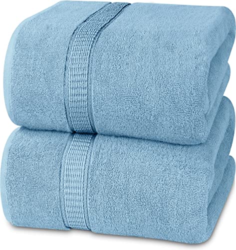 Utopia Towels - Luxurious Jumbo Bath Sheet 2 Piece - 600 Gsm 100% Ring Spun Cotton Highly Absorbent And Quick Dry Extra Large Bath Towel - Soft Hotel Quality Towel (35 X 70 Inches, Sky Blue) #TOP4