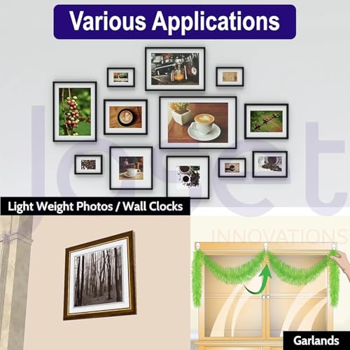Image of Innovations Wall Mounting Nails /Hooks (Regular-Small) - Multi Purpose, Non-Trace Invisible, No Drill Installation for Hanging Light Weight Photo Frames, Wall Clocks, Keys - Pack of 100 Pieces