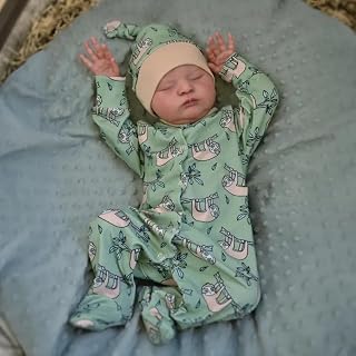 iCradle Lifelike 19inch 48cm Reborn Baby Dolls Vinyl Newborn Dolls Realistic Veins Lifelike Handmade Reborn Doll with Cloth Body, Advanced Painted Gift Set for Kids Age 3+
