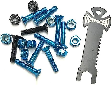 Independent Skateboard Hardware 1 Phillips Blue/Black Mounting Bolts with Tool