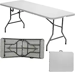 Mesa Dobrável Portátil 1,80m com Alça – Vira Maleta, Ideal para Camping, Jardim, Pesca, Área Interna e Externa