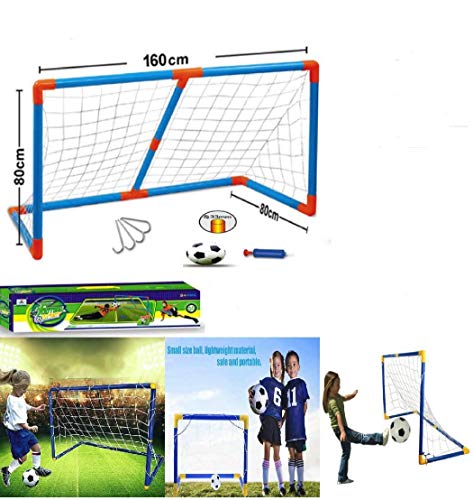 HYGRAD BUILT TO SURVIVE Kids Child Mini Football Soccer Outdoor Garden Practice Goal Post Net Ball Pump Whistle Set Toy