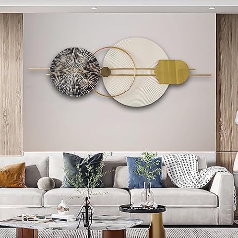 ZOOMCAM 3D Round Metal Wall Decor, 120x50cm Metal Wall Art for Living Room, Large Metal Wall Nature Art Home Decor - for Bedroom Dining Room Wall Decorations Cover