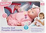 Kidoozie Sweetie Doll, Includes Diaper, Pajamas Headband and Bottle, Soft-Bodied, 12 inch Doll with Open and Close Eyes, Ages 12 Months and up (G02565)