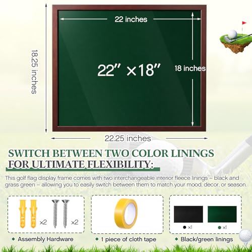 Silipull 18.25''x22.25'' Golf Flag Display Frame, Fathers Day Golf Gift, Memorabilia Frame for 13''x17'',14''x18'' Flags, Men Dad Golfer Retirement Birthday Gift, Flag Not Included (Reddish Brown) by Silipull - Used condition - Image 3