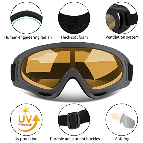 Image of COOLOO Ski Goggles, 2 Pack Snow Goggles Snowboard Goggles for Men Women Kids - UV Protection Foam Anti-Scratch Dustproof