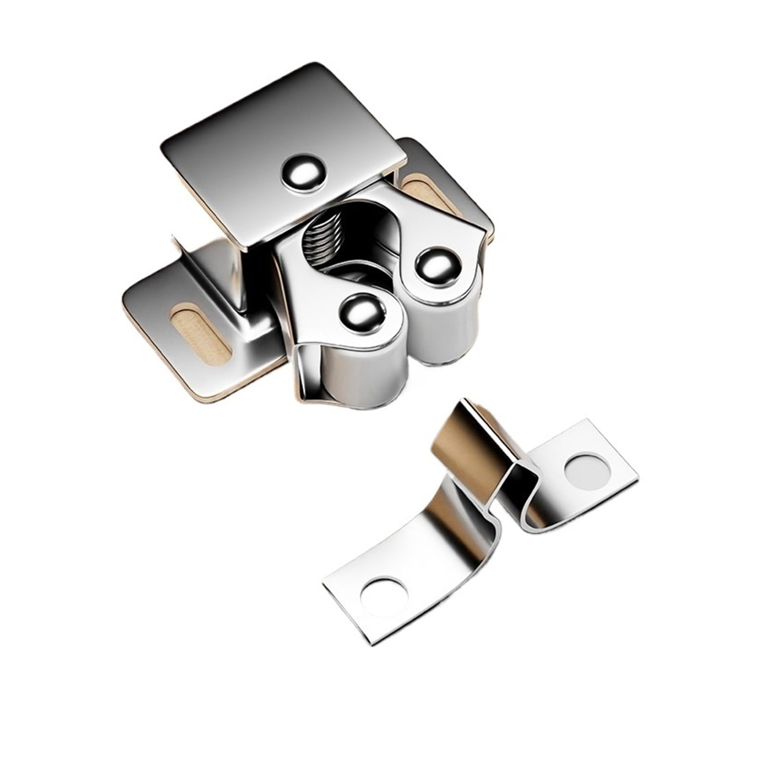 10pcs Double Roller Strong Hold Cupboard Cabinet Door Catches with Screws, Catch Latch for Home Furniture for Furniture(Silvery)
