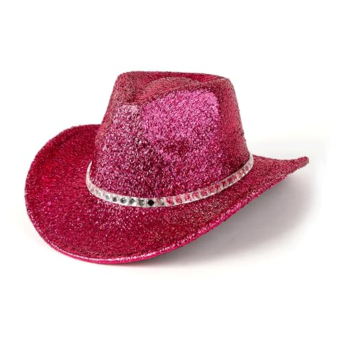 Image of Women Cowboy Hat Western Style Glitter Party Costume Hat