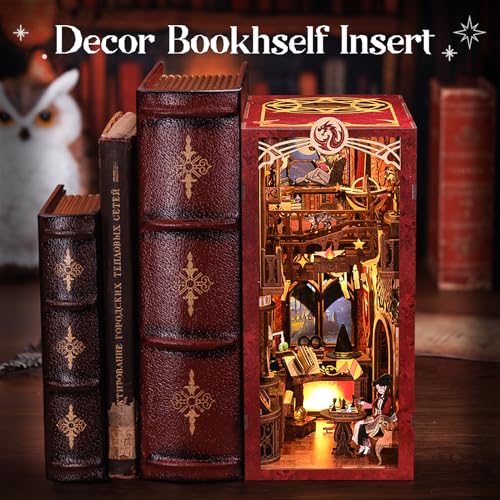 Fsolis Book Nook Kit, 3D Wooden Puzzle for Adults — view 4
