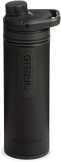 GRAYL UltraPress 16.9 oz Water Purifier & Filter Bottle for Hiking, Backpacking, Survival, Travel (Covert Black)