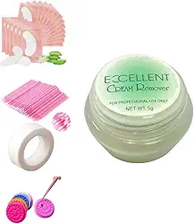 KIT REMOVEDOR DE COLA CÍLIOS EXCELLENT CREME 5g EXTENSÃO PADS MICROBRUSH