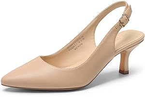 Women's Pointed Toe Low Kitten Heels for Dressy Occasions
