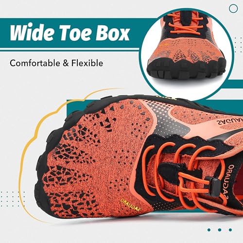 SAGUARO Barefootschoenen voor dames en heren, minimalistische blotevoetenschoenen voor trailrunning, trekking, fitnessstudio, brede tenen en platte zool, zwart/grijs, 43 EU